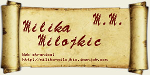 Milika Milojkić vizit kartica